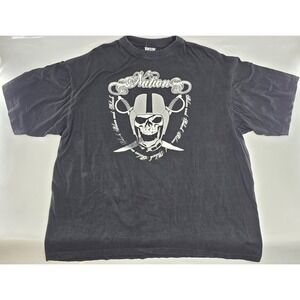 Y2K Raiders Nation Black Men's 4XL CRUX Heavy T Shirt